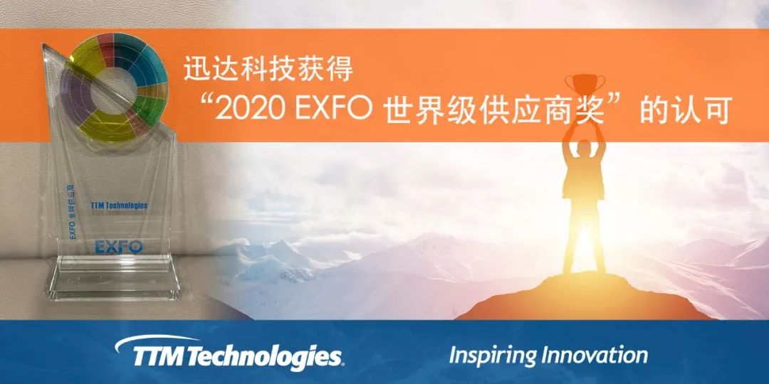 迅达科技获得“2020 EXFO 世界级供应商奖”的认可